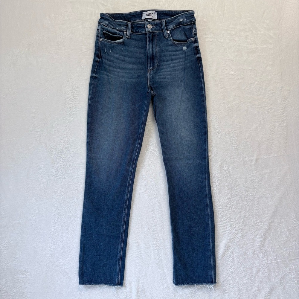 PAIGE Women's Straight Leg Jeans - Dark Blue